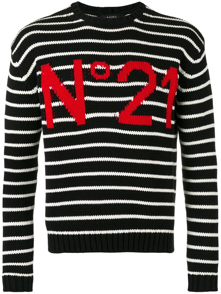 No21 Logo Print Sweatshirt, Men's, Size: Medium, Black, Cotton