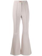 Low Classic Flared Trousers - Grey