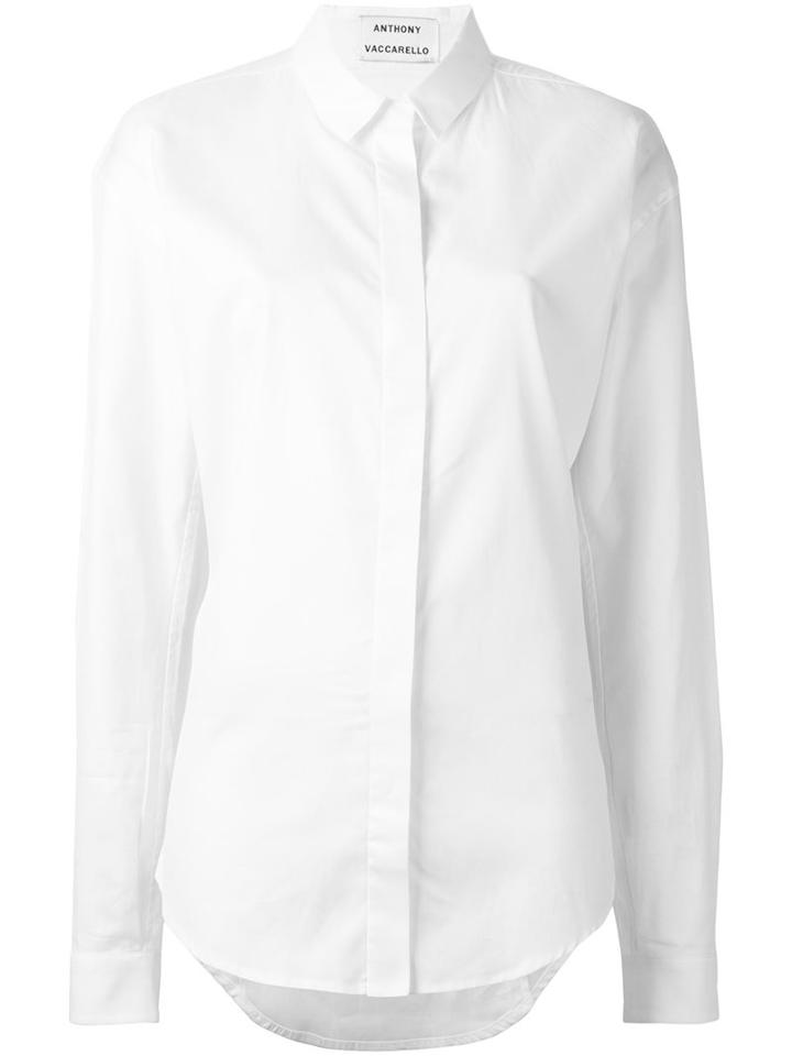 Anthony Vaccarello Classic Button Down Shirt, Women's, Size: 40, White, Cotton