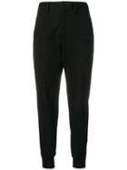 Y's Cropped Tapered Trousers - Black