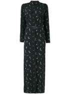 Equipment - Cacti Print Long Shirt Dress - Women - Silk - L, Women's, Black, Silk