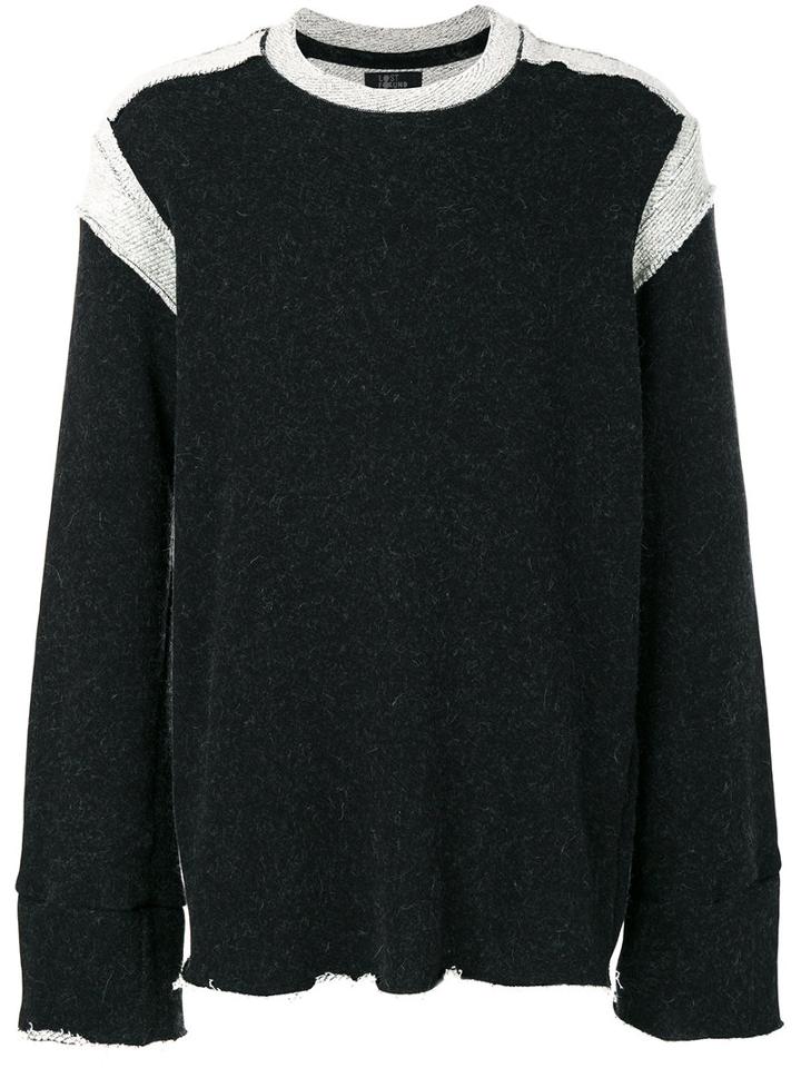 Lost & Found Rooms - Contrast Panel Sweatshirt - Men - Cotton/polyamide/alpaca - S, Black, Cotton/polyamide/alpaca