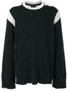 Lost & Found Rooms - Contrast Panel Sweatshirt - Men - Cotton/polyamide/alpaca - S, Black, Cotton/polyamide/alpaca