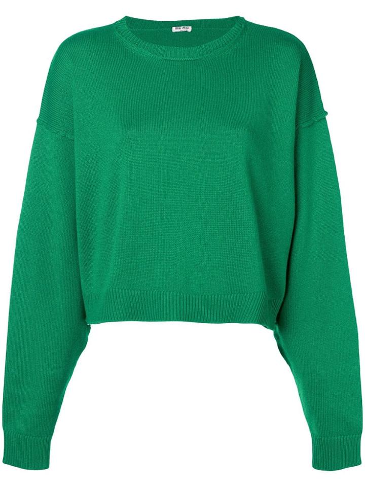 Miu Miu Cropped Sweater - Green