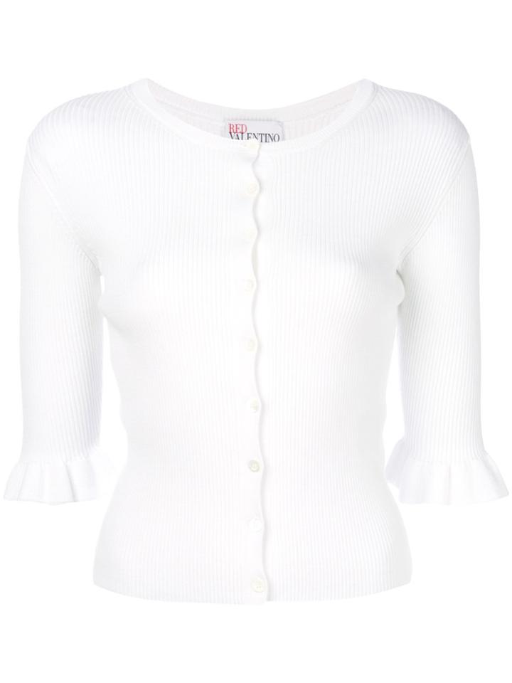 Red Valentino Cropped Sleeves Cardigan - White