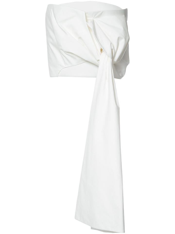 Delpozo Draped Strapless Top - White