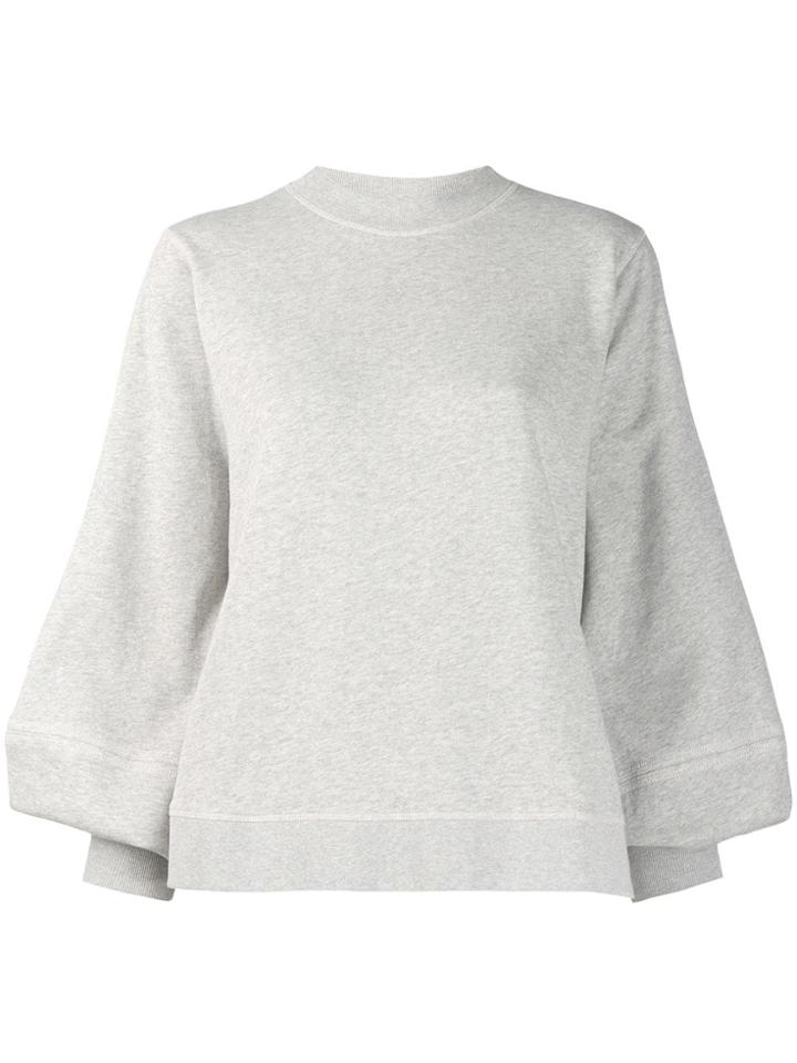 Ganni Puff Sleeve Sweatshirt - Grey