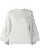 Ganni Puff Sleeve Sweatshirt - Grey