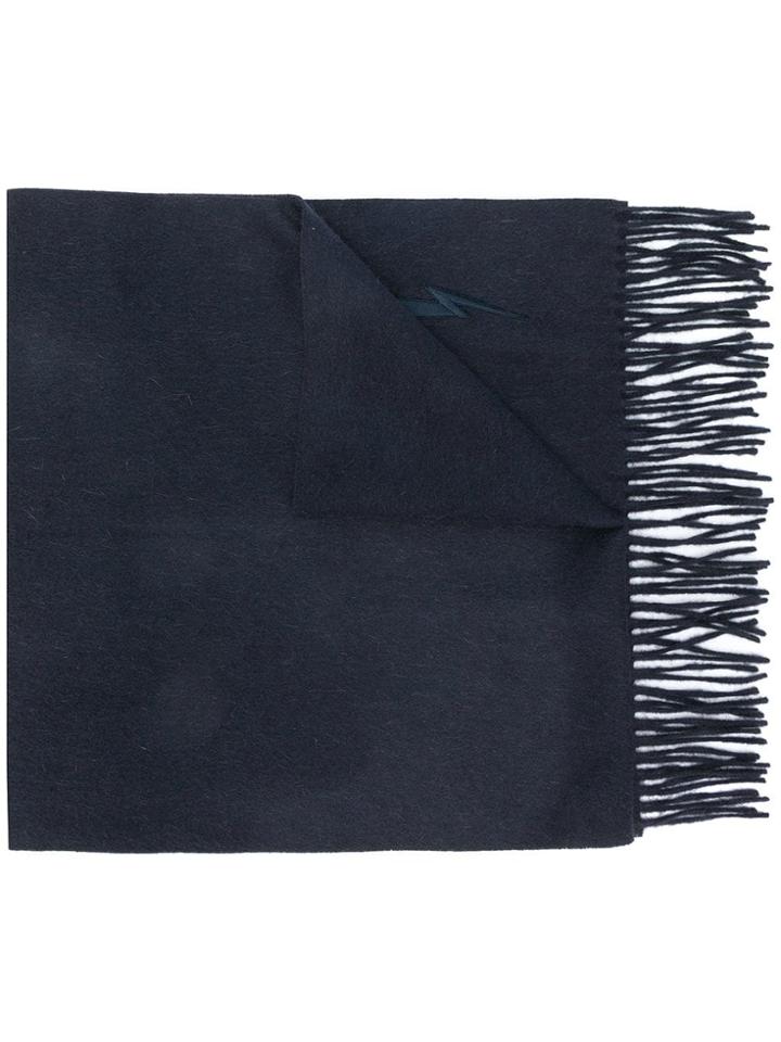 Neil Barrett Fringed Scarf - Blue