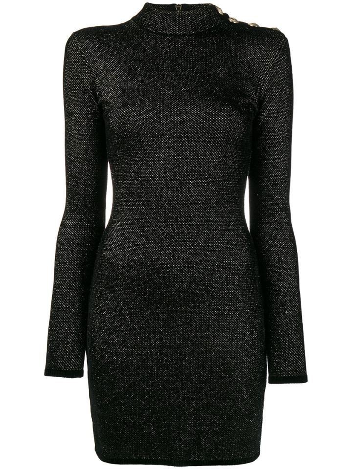 Balmain High-neck Mini Dress - Black
