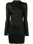 Balmain High-neck Mini Dress - Black