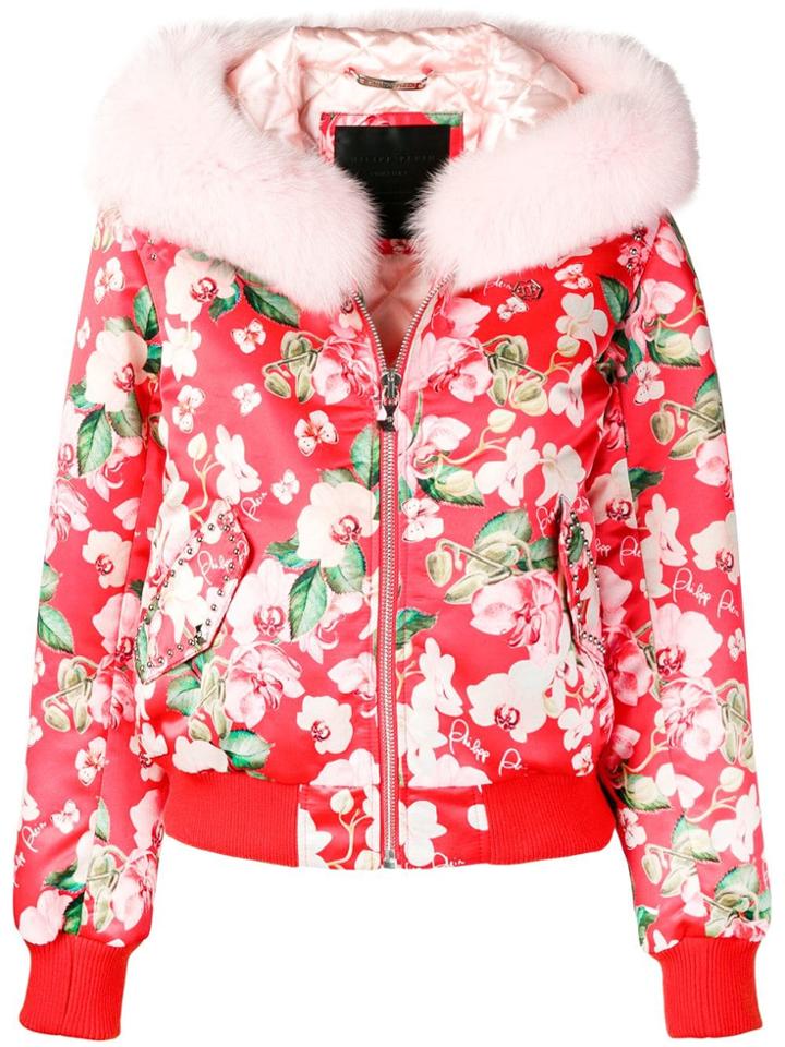 Philipp Plein Floral Print Jacket - Red