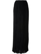 Lanvin Pleated Maxi Skirt, Women's, Size: 36, Black, Silk
