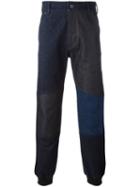 Diesel Black Gold Patchwork Gathered Ankle Trousers, Men's, Size: Medium, Blue, Cotton