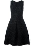 Armani Collezioni Textured Flared Dress, Women's, Size: 42, Black, Polyester/polyamide/silk