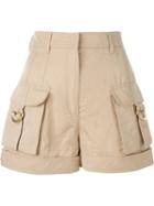 Balmain Classic Shorts, Women's, Size: 38, Nude/neutrals, Cotton/linen/flax