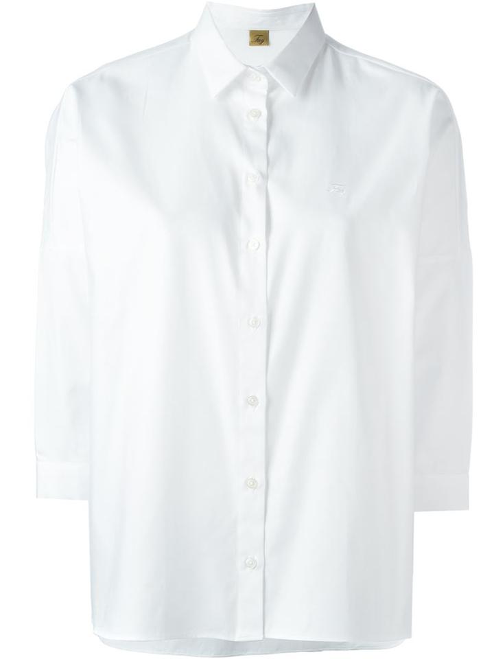 Fay Classic Cropped Shirt, Women's, Size: Xs, White, Cotton