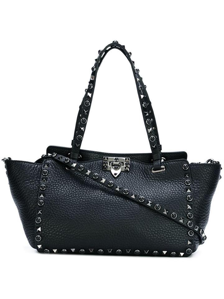 Valentino Valentino Garavani Rockstud Rolling Noir Tote - Black