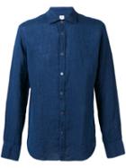Danolis Spread Collar Shirt, Men's, Size: 39, Blue, Linen/flax
