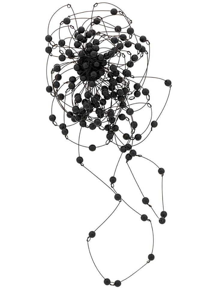 Maria Calderara Beaded Statment Brooch - Black