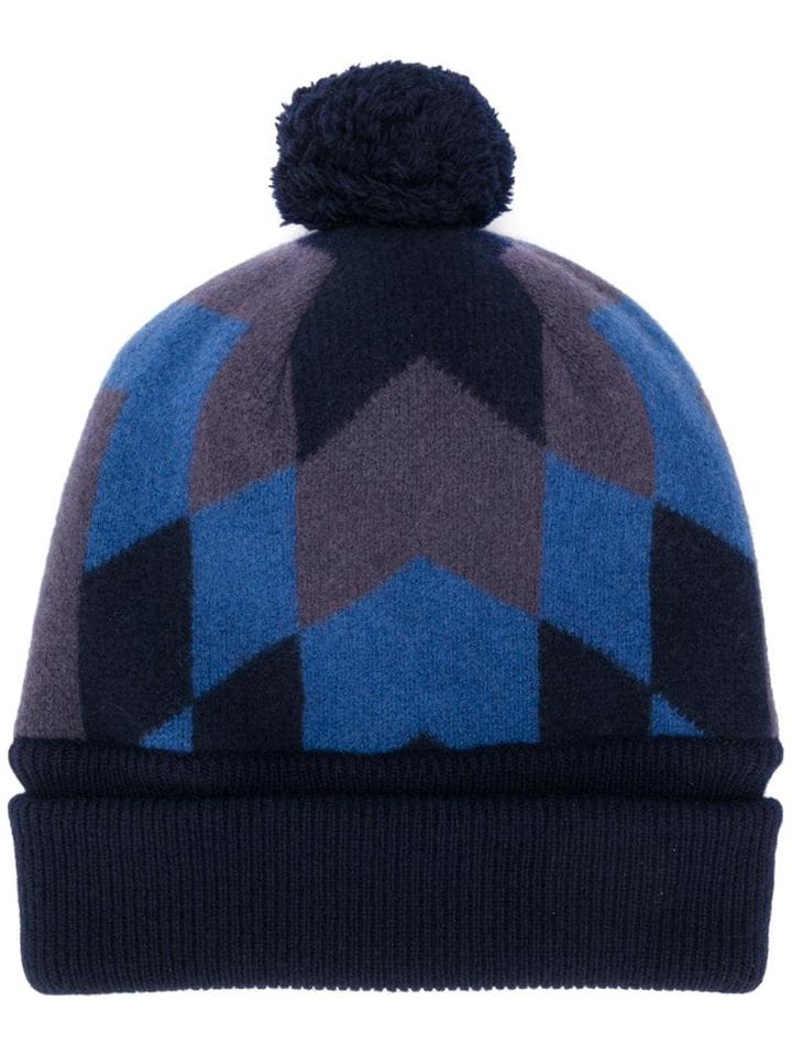 Takahiromiyashita The Soloist Aztec Print Beanie - Blue