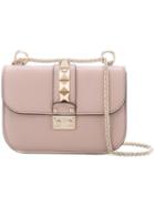 Valentino Valentino Garavani Rockstud Shoulder Bag, Women's, Pink/purple, Calf Leather