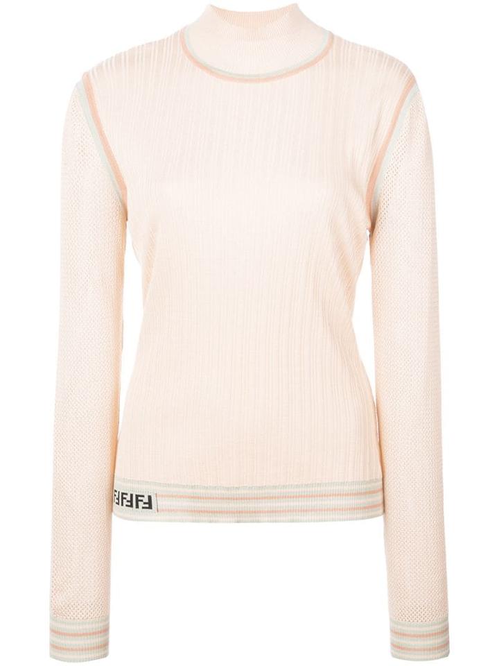 Fendi Ribbed Turtle Neck Jumper - Orange