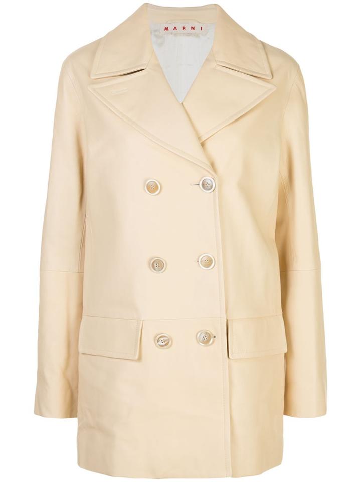 Marni Double-breasted Coat - Neutrals