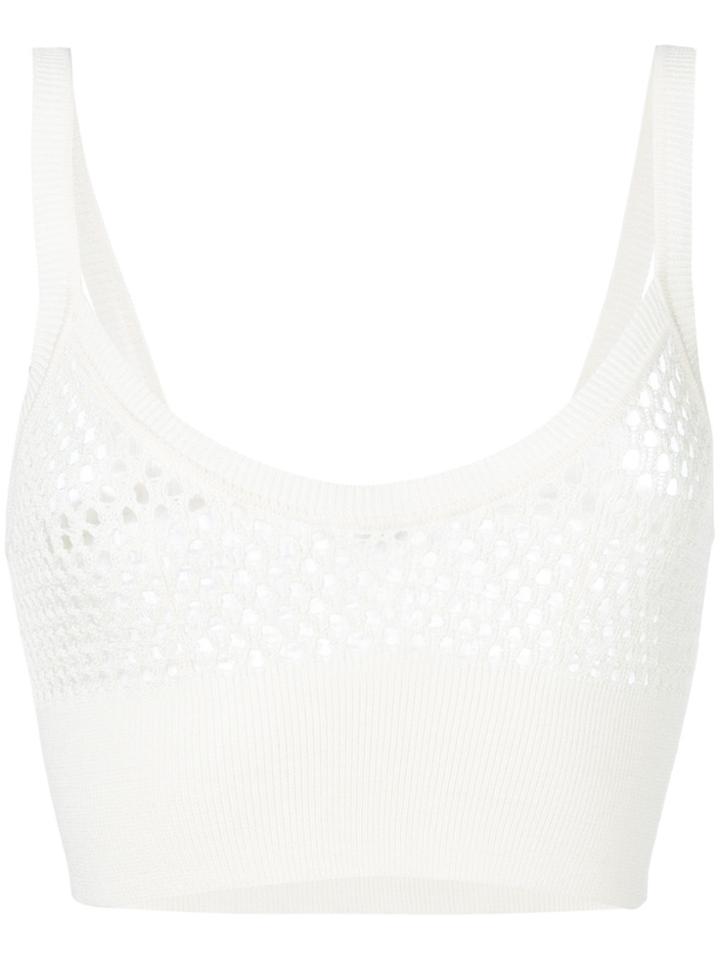 Jil Sander Open Knit Crop Top - Nude & Neutrals