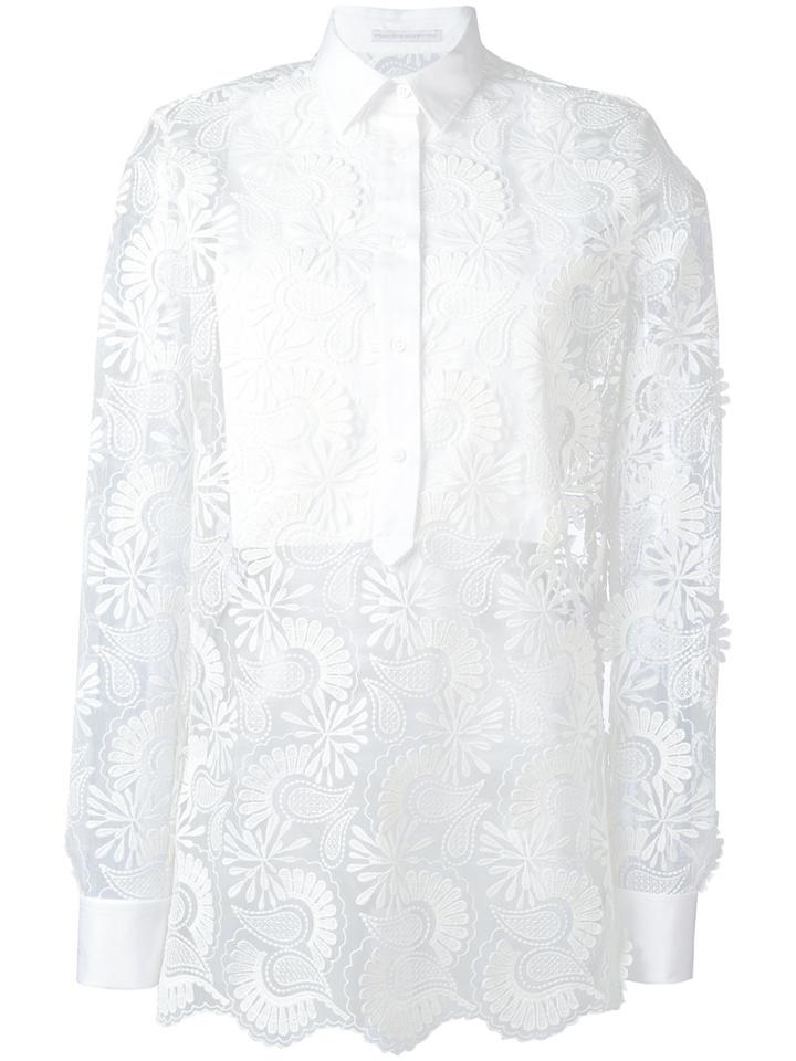 Ermanno Scervino - Sheer Paisley Layered Shirt - Women - Cotton/polyester - 46, Women's, White, Cotton/polyester