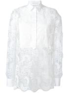Ermanno Scervino - Sheer Paisley Layered Shirt - Women - Cotton/polyester - 46, Women's, White, Cotton/polyester