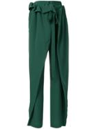 Stella Mccartney Ruffle Trim Trousers - Green