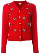 Marc Jacobs Embellished Cardigan, Women's, Size: Medium, Red, Polyamide/polyester/spandex/elastane/glass