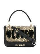 Love Moschino Love Embroidered Shoulder Bag - Black