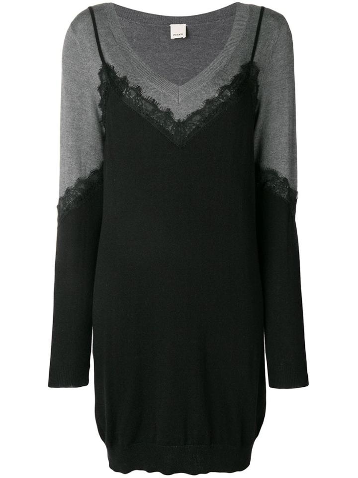 Pinko Panel Knitted Dress - Black