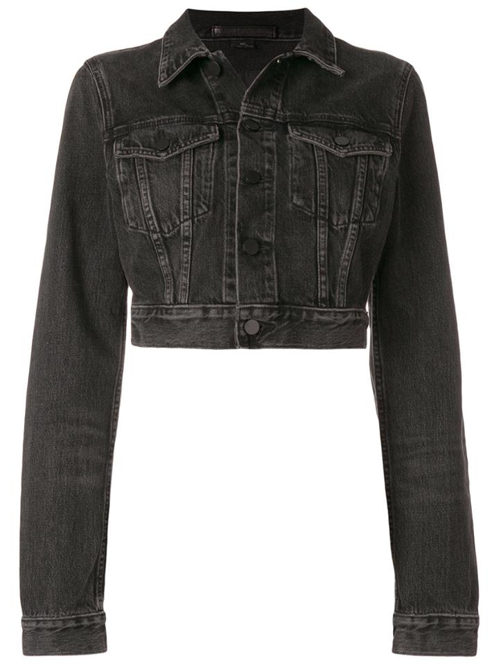 Alexander Wang Cropped Denim Jacket - Grey