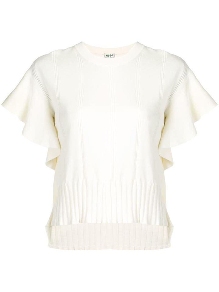 Kenzo Ribbed Knit Top - White