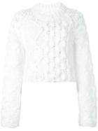 Maison Margiela Cable Knit Sweater, Women's, Size: Small, White, Polyamide