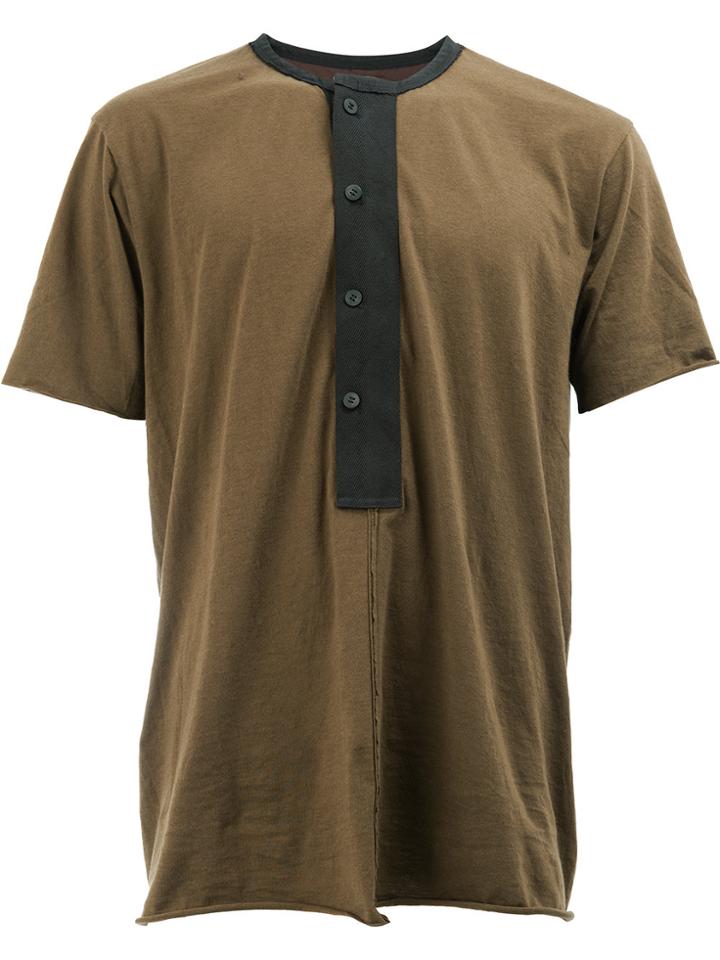 Ziggy Chen Henley T-shirt - Green