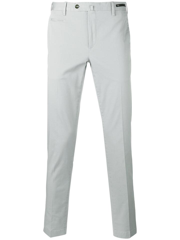 Pt01 Cropped Skinny Trousers, Men's, Size: 52, Grey, Cotton/spandex/elastane