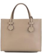 Moreau Checked Trim Tote Bag, Women's, Nude/neutrals, Calf Leather/goat Skin