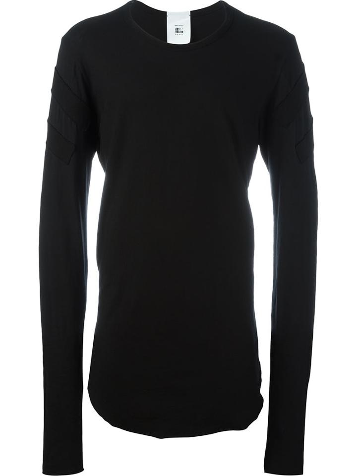 Lost & Found Rooms Patched Long Sleeve T-shirt, Men's, Size: Xs, Black, Cotton