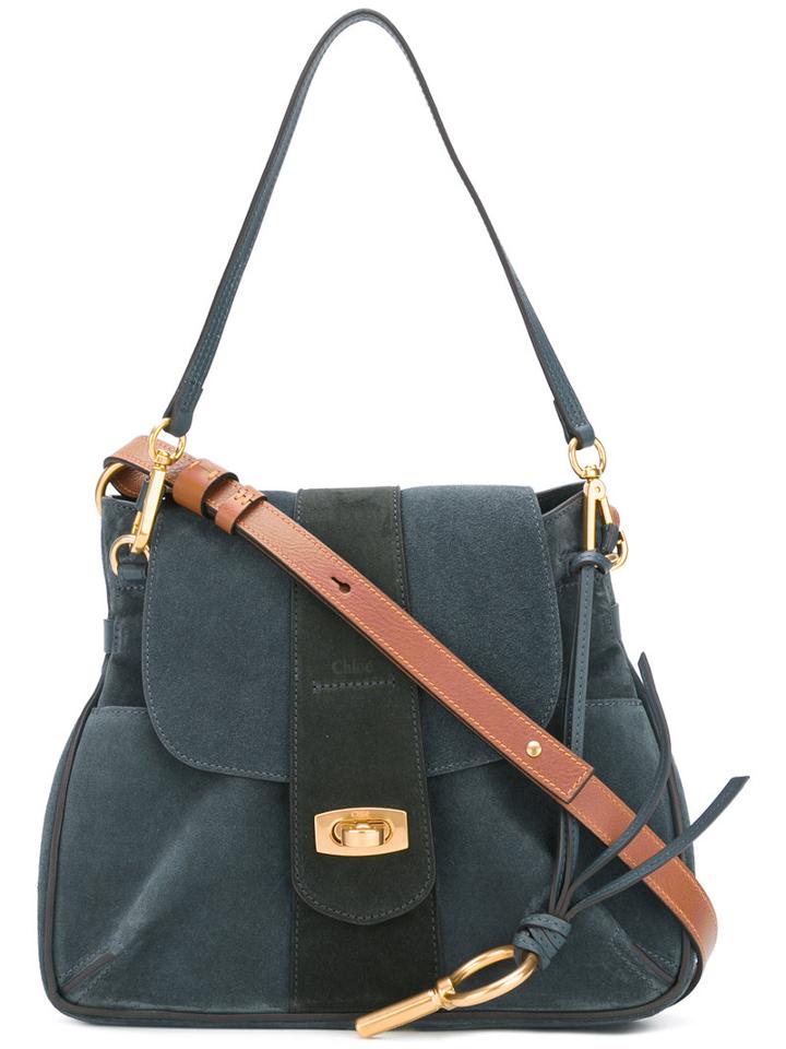 Chloé - Lexa Small Cross-body Bag - Women - Cotton/lamb Nubuck Leather - One Size, Blue, Cotton/lamb Nubuck Leather