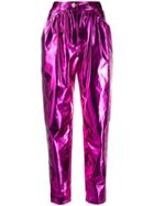 Msgm Metallic Sheen Trousers - Pink