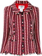 Chanel Pre-owned Chevron Pattern Jacket - Red