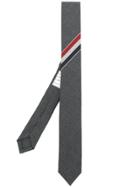 Thom Browne Engineered Stripe Necktie In Wool - Grey