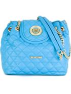 Love Moschino Flap Closure Quilted Shoulder Bag, Women's, Blue