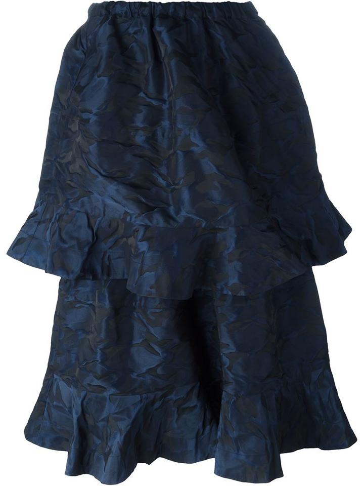 Pam Perks And Mini 'two Tier' Skirt, Women's, Size: Xs, Blue, Polyester/cupro