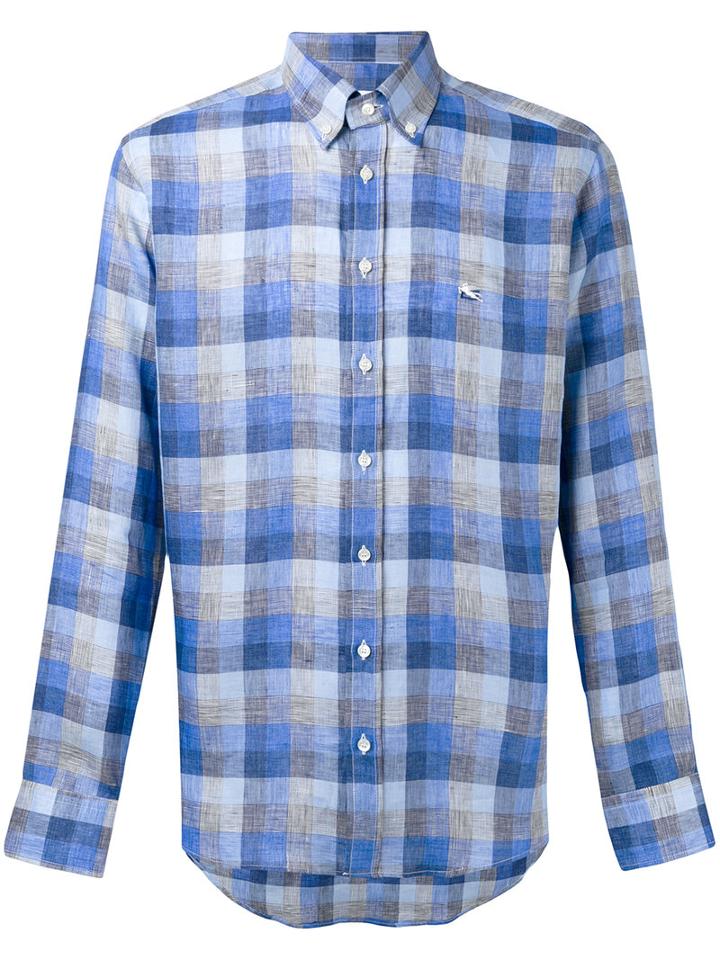 Etro - Classic Button Up Shirt - Men - Linen/flax - 41, Blue, Linen/flax