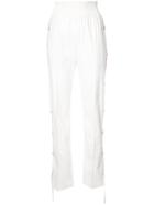 Area Side-striped Straight-leg Trousers - White